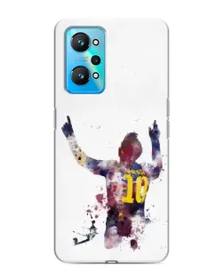 Чехол для Realme GT Neo 2 с картинкой «Акварельный Месси Барселона»
