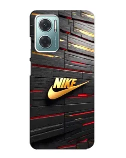 Чехол для Xiaomi Redmi Note 11E с картинкой «Золотой Nike на металле»