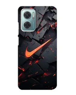 Чехол для Xiaomi Redmi Note 11E с картинкой «Nike — эффект разломов»
