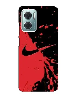 Чехол для Xiaomi Redmi Note 11E с картинкой «Красные брызги Nike»