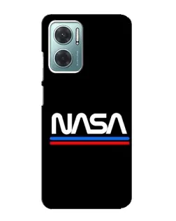 Чехол для Xiaomi Redmi Note 11E с картинкой «NASA — классика Red Blue» Чехол для Xiaomi Redmi Note 11E с картинкой «NASA — классика Red Blue»
