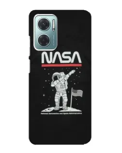 Чехол для Xiaomi Redmi Note 11E с картинкой «NASA — шагаем по Луне»