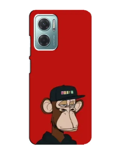 Чехол для Xiaomi Redmi Note 11E с картинкой «Bored Ape — красный фон»