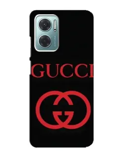 Чехол для Xiaomi Redmi Note 11E с картинкой «Gucci — красный логотип»