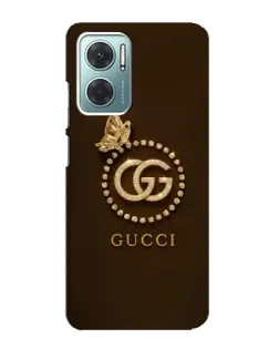 Чехол для Xiaomi Redmi Note 11E с картинкой «Gucci — золотая бабочка»