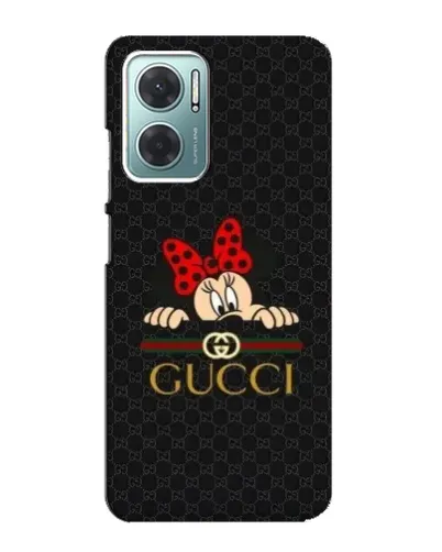 Чехол для Xiaomi Redmi Note 11E с картинкой «Минни Маус Gucci — черный»