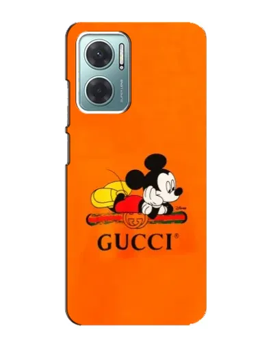 Чехол для Xiaomi Redmi Note 11E с картинкой «Микки Маус Gucci — оранж»