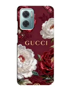 Чохол для Xiaomi Redmi Note 11E з картинкою «Gucci — бордові троянди»