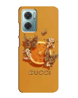 Чохол для Xiaomi Redmi Note 11E з картинкою «Gucci — золоті метелики»