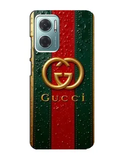 Чохол для Xiaomi Redmi Note 11E з картинкою «Gucci — фірмова смуга та золото»