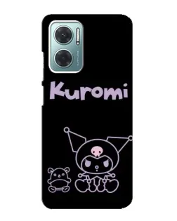Чехол для Xiaomi Redmi Note 11E с картинкой «Kuromi — черный минимализм»
