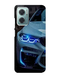 Чехол для Xiaomi Redmi Note 11E с картинкой «Взгляд BMW с синими фарами»