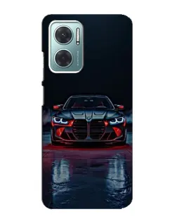 Чехол для Xiaomi Redmi Note 11E с картинкой «BMW на мокрой дороге»
