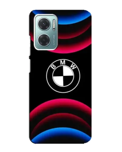 Чехол для Xiaomi Redmi Note 11E с картинкой «Логотип BMW и неоновые дуги»
