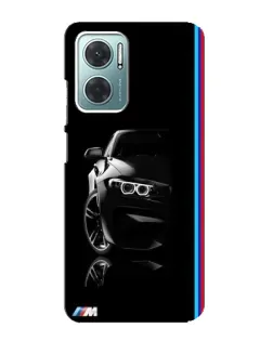 Чехол для Xiaomi Redmi Note 11E с картинкой «Силуэт BMW в темноте»