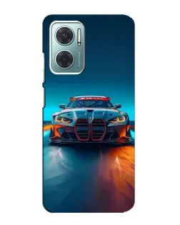 Чехол для Xiaomi Redmi Note 11E с картинкой «BMW — огни неона»