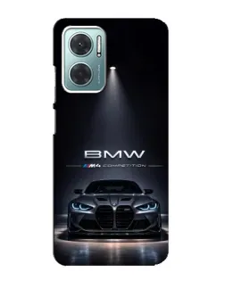 Чехол для Xiaomi Redmi Note 11E с картинкой «BMW сквозь ночной город»