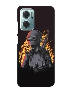 Чохол для Xiaomi Redmi Note 11E з картинкою «PUBG — вогняний силует»