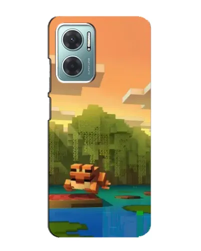 Чехол для Xiaomi Redmi Note 11E с картинкой «Майнкрафт закат солнца»