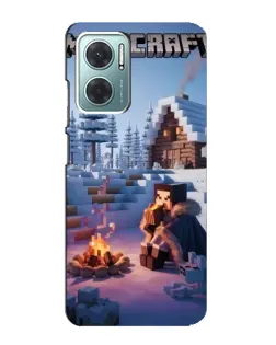 Чохол для Xiaomi Redmi Note 11E з картинкою «Зимовий Minecraft»