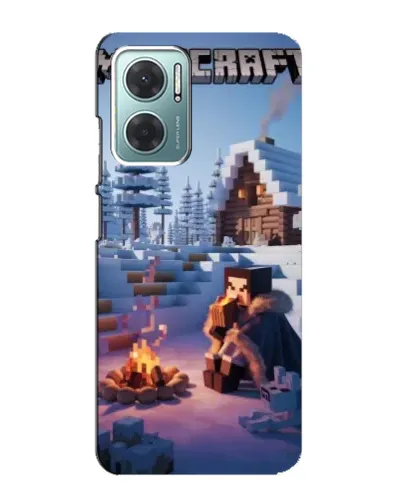 Чохол для Xiaomi Redmi Note 11E з картинкою «Зимовий Minecraft»