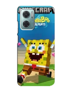 Чехол для Xiaomi Redmi Note 11E с картинкой «Губка Боб Minecraft»