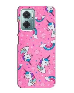 Чехол для Xiaomi Redmi Note 11E с картинкой «Unicorn паттерн розовый»