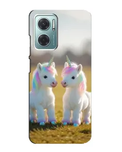 Чехол для Xiaomi Redmi Note 11E с картинкой «Пара единорогов»