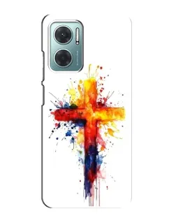 Чехол для Xiaomi Redmi Note 11E с картинкой «Акварельный крест»