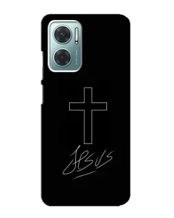 Чехол для Xiaomi Redmi Note 11E с картинкой «Графический крест Jesus»