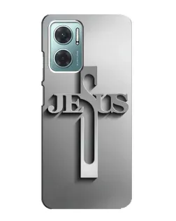 Чехол для Xiaomi Redmi Note 11E с картинкой «Металлический крест Jesus»