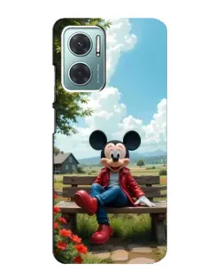 Чехол для Xiaomi Redmi Note 11E с картинкой «Микки на скамейке»