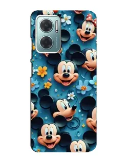 Чехол для Xiaomi Redmi Note 11E с картинкой «Паттерн Микки и Минни»