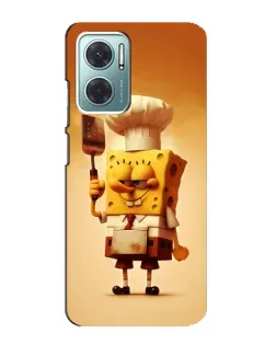 Чехол для Xiaomi Redmi Note 11E с картинкой «Губка Боб повар»