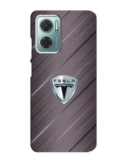Чехол для Xiaomi Redmi Note 11E с картинкой «Металлическая текстура Tesla»