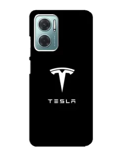 Чехол для Xiaomi Redmi Note 11E с картинкой «Tesla White Logo»