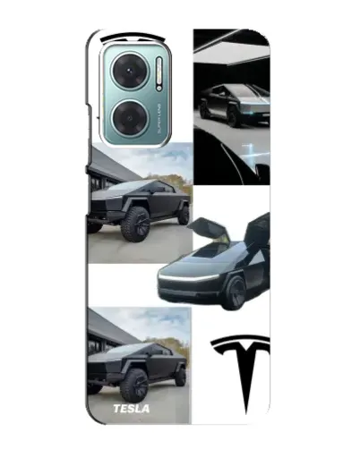 Чехол для Xiaomi Redmi Note 11E с картинкой «Коллаж Cybertruck Tesla»