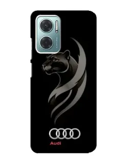 Чехол для Xiaomi Redmi Note 11E с картинкой «Графика — пантера и Audi»
