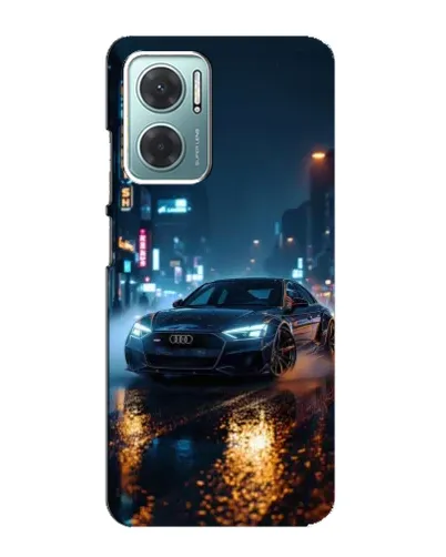 Чехол для Xiaomi Redmi Note 11E с картинкой «Ночной город и Audi»