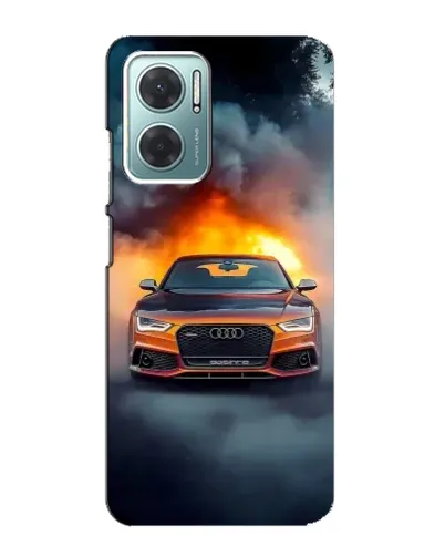Чехол для Xiaomi Redmi Note 11E с картинкой «Audi в огненном дыму»