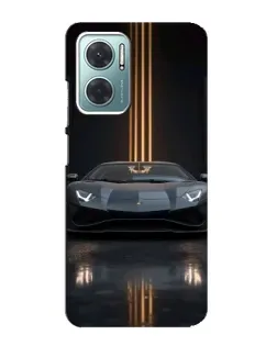 Чехол для Xiaomi Redmi Note 11E с картинкой «Lamborghini золотые линии»