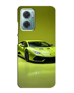 Чехол для Xiaomi Redmi Note 11E с картинкой «Салатовый Lamborghini Huracan»