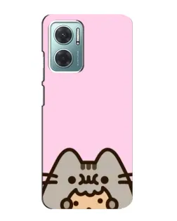 Чехол для Xiaomi Redmi Note 11E с картинкой «Pusheen и печенье»