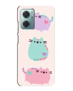 Чехол для Xiaomi Redmi Note 11E с картинкой «Pusheen трио»