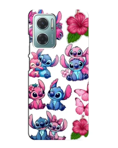 Чехол для Xiaomi Redmi Note 11E с картинкой «Стикеры Stitch и Angel»