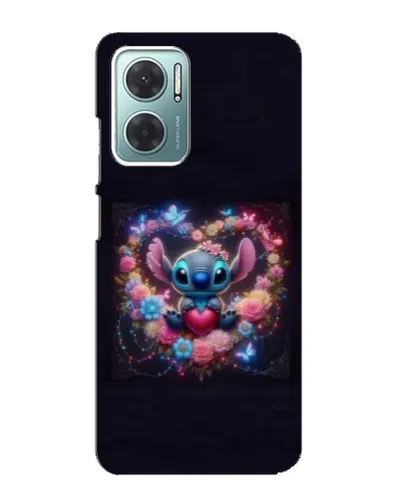 Чехол для Xiaomi Redmi Note 11E с картинкой «Stitch в цветах»