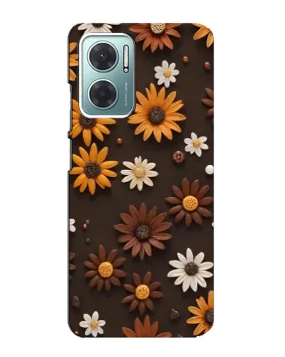 Чехол для Xiaomi Redmi Note 11E с картинкой «Узор из маленьких подсолнухов»
