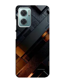 Чехол для Xiaomi Redmi Note 11E с картинкой «Черные геометрические блоки»