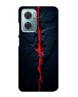 Чехол для Xiaomi Redmi Note 11E с картинкой «Kрасная лавовая трещина»