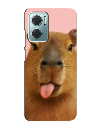 Чехол для Xiaomi Redmi Note 11E с картинкой «Капибара с языком»
